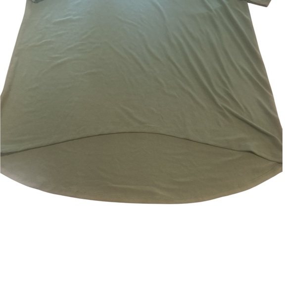 Lularoe Tunic Top Size Large Olive Green Short Sleeve Relaxed Fit High Low Hem - Picture 2 of 9